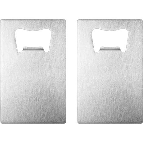 Ouvre-bouteille Carte Crédit - Acier Inoxydable - Pour Bière et Boissons Gazéifiées - Format Portefeuille - 1 Pièce (1/5)