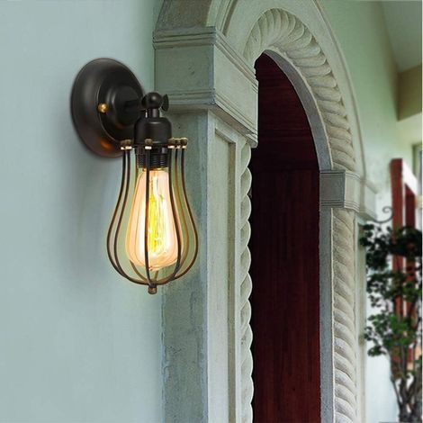 Industrielle Wandleuchte, verstellbare schwarze Metall-Wandleuchte, Vintage-Wandlampe mit E27-Fassung, rustikale Innenbeleuchtung, fürs Schlafzimmer (1/5)