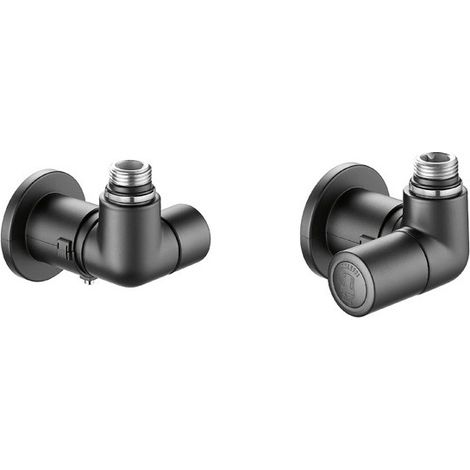 Heizkörperventil, Durchgangsform High Style Mattschwarz Caleffi 4003-4004 matt-schwarz - Links