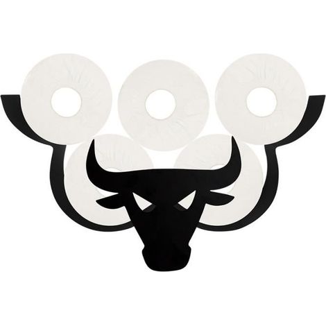 Distributeur de Rouleaux de Papier Toilette en Métal Noir Avec Motif Animal Sur Pied Pour Chambre Cuisine Salle de Bain , Bœuf (1/4)