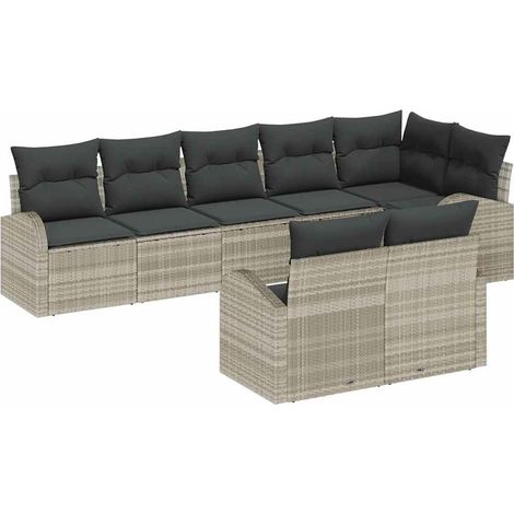 Maison Exclusive - Set Divano da Giardino Grigio chiaro 55 x 55 x 37 cm polyrattan