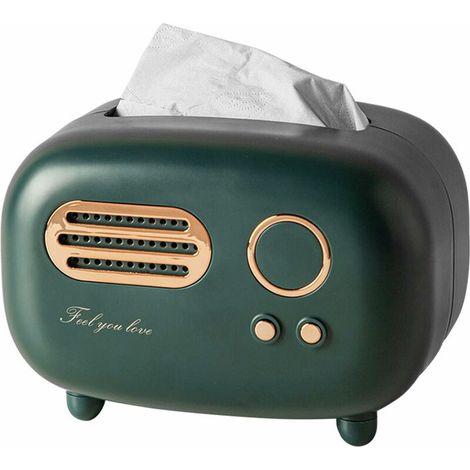 Ahlsen Caja de pañuelos creativa para el hogar, mesita para café de sala de estar, adornos decorativos, cajones de almacenamiento ligeros de lujo para porche y dormitorio, color verde (1/4)