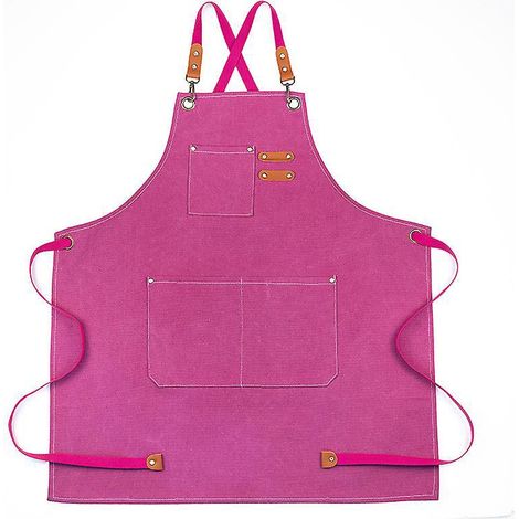 (rose)tablier De Cow-boy De Avec Poches Pour Coiffeur, Peintre, Jardinier, Styliste De Coiffure Pour Femme Et Homme
