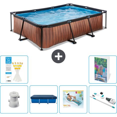 Exit-toys Piscina Exit Rectangular - Efecto madera - 300x200x65 cm - 7-piezas  S236 (1/5)