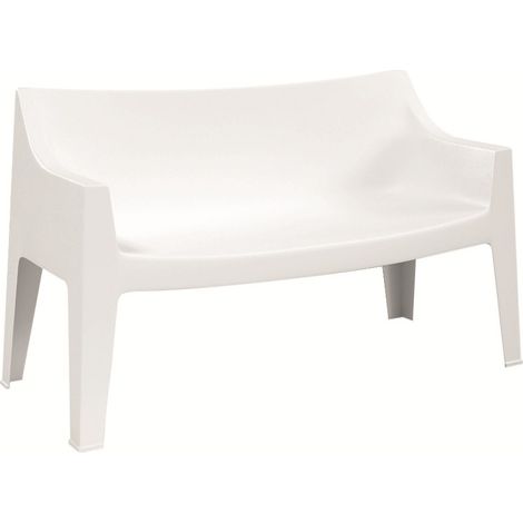 Banquette de jardin empilable en technopolymère recyclé – Hauteur d'assise 45 cm – Pour intérieur et extérieur – Couleurs variées – Scab Design (1/3)