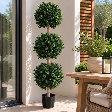 150cm UV Protected Triple Ball Topiary Tree Artificial Premium (1/4)