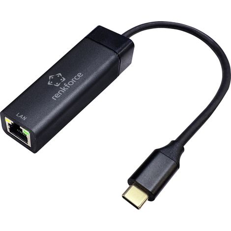 Renkforce USB-C®, RJ45 Adapter [1x USB-C® USB 3.2 (Gen 1) - 1x RJ45-Buchse] RF-USBCA-200 15 cm PVC-M (1/5)