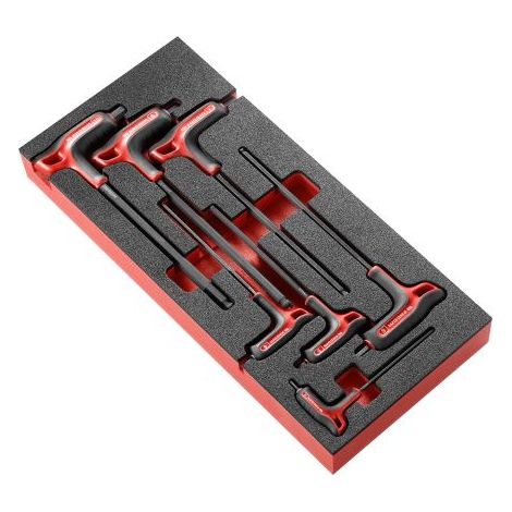 Facom – Clés mâles 6 pans 7 pièces – Acier résistant à la corrosion – Poignée ergonomique pour confort – Extrémité inclinable 30°