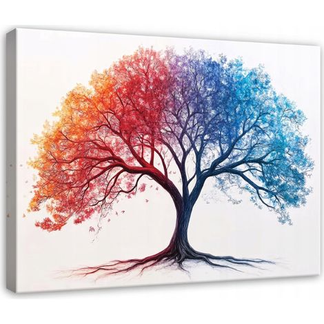 tableau arbre de vie abstrait pour chambre salon cuisine sur toile 120x80 (1/3)