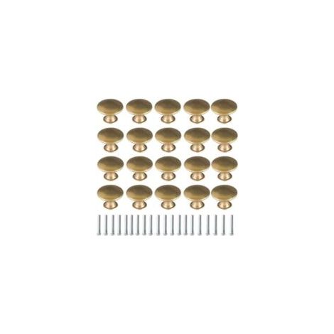 20 maniglie per porte vintage in ottone, 30 mm, maniglie decorative rotonde per mobili con viti per cassettiere, armadi e ante di credenze - Crezuo