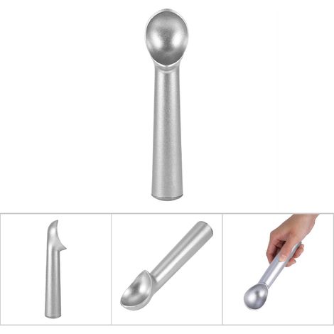Tragbarer, antihaftbeschichteter Eisportionierer aus Metall mit Frostschutz (Mattsilber) (1/5)