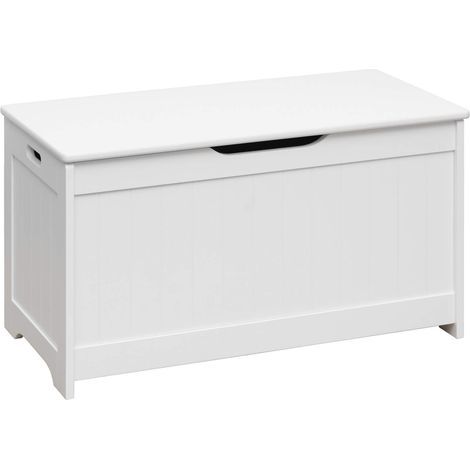 Rebecca Mobili Baule Cassapanca Contenitore Portagiochi per Bambini in Legno Bianco Cameratta (1/6)