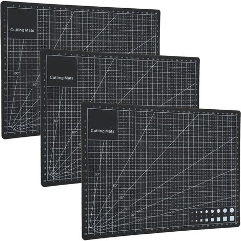 Lot de 3 tapis de découpe A4 noirs, bloc de découpe, tampon encreur, planche à graver (1/5)