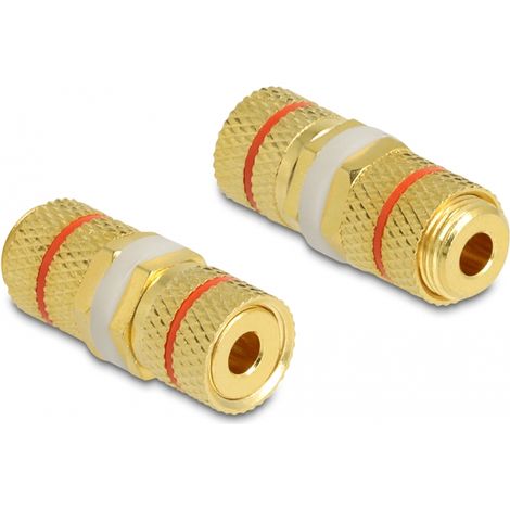 Delock Adaptador de audio poste de unión a poste de unión para la instalación, anillo rojo