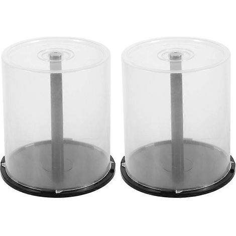 Lot de 2 boîtes de rangement transparentes pour CD et DVD, avec organiseur de disques compacts.-15.10X14.20X14.20CM-Multi (1/5)