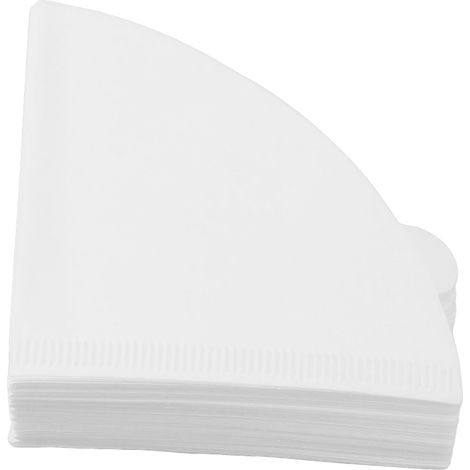 Cône de Papier Filtre à café, Filtre à café en Pâte de Bois 100 Pièces pour Cafetière Goutte à Goutte, Texture Douce, Débit d'eau Uniforme, Filtres Coniques Jetables pour la Maison, le (V01 (1/5)