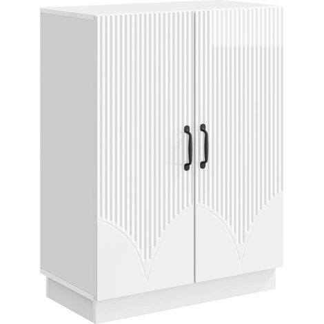 Credenza Bianco Lucido 66 x 34,5 x 87 cm Legno ingegnerizzato vidaXL