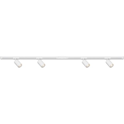 Briloner Rail Schienensystem, Starterset, 4x GU10 Spots, Schwenkbar, Drehbar, Weiß, 1,5 m