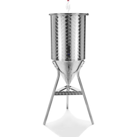Fermentatore inox professionale per birra artigianale, Tronco conico 60° con tappo a pressione -35 Lt (1/4)