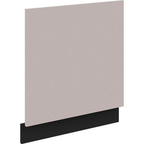 Frontblende für integrierten Geschirrspüler 60 cm Küche ARONA Kaschmir beige matt + Schwarz Küchenzeile Küchenblock Einbauküche (1/4)