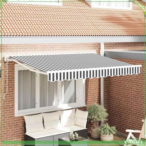 Auvent rétractable - 3329680 - 350x200 cm - Anthracite et blanc - Télécommande (1/5)