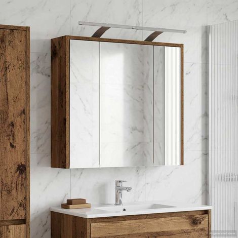 Armario con espejo de baño Madera vieja 63,5 x 16 x 62,5 cm
