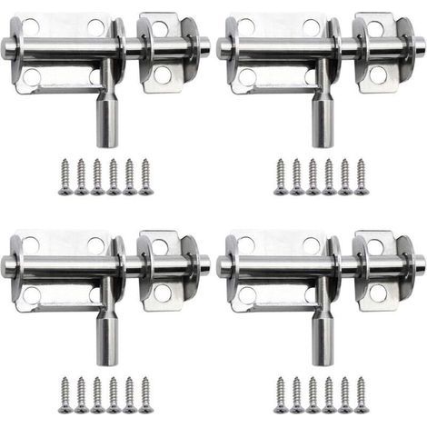 4 Pièces 65mm Mini Verrous de Porte Coulissants en Acier Inoxydable loquets de Porte de Sécurité avec Vis pour Porte de Salle de Bain Porte en Bois Porte pour Animaux de Compagnie Chambre à Coucher..D (1/4)