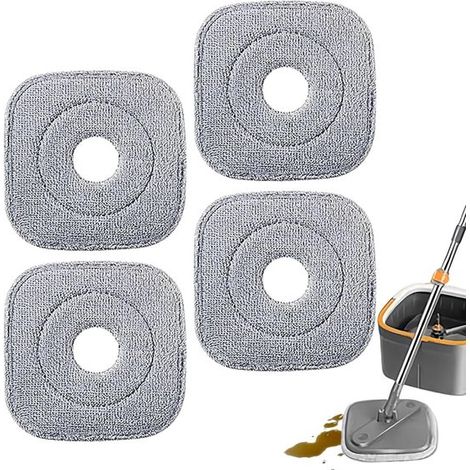Microfibre carrée - tapis de serpillière avec tampons de remplacement - compatibles avec tous les serpillières carrés à rotation carrée de - 4 pièces (1/5)