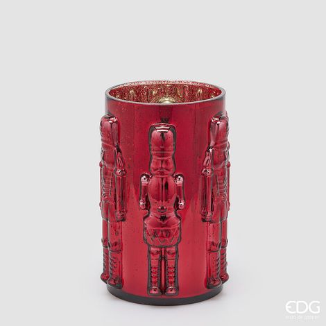 EDG Enzo De Gasperi Vaso Soldatino Cilindro Rosso H25 Ø15 cm – Decorazione di Natale (1/4)