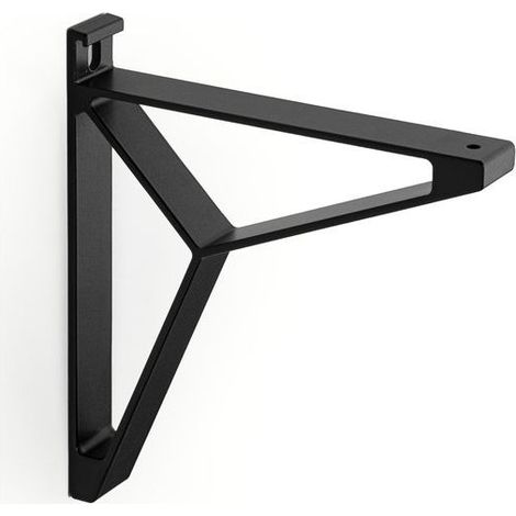 Lot de 2 équerres de fixation murale aluminium mat noir, P.16 cm (1/2)