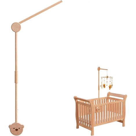 Support mobile pour lit bébé Bear Design et Réglable upport Mobile Clochettes et Jouets Suspendus adapté aux lits d'enfants et aux tables à langer (Non Crochet) (1/5)