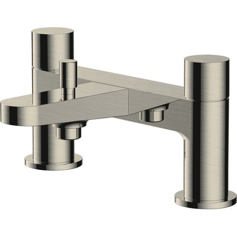 RAK Petit Round Brushed Nickel Deck Mounted Bath Shower Mixer Tap - RAKPER3005N (1/2)