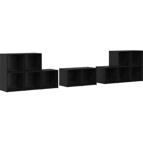 Maison Exclusive - TV-Schrank Set 8 pcs Schwarz Eichen-Optik Holz