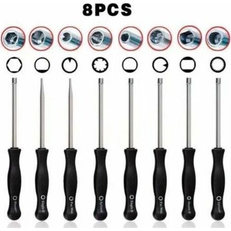Kit de clé de réglage carburateur 8 outils – Pour débroussailleuse et tronçonneuse – Ajustement vitesse moteur et mélange air-carburant (1/5)