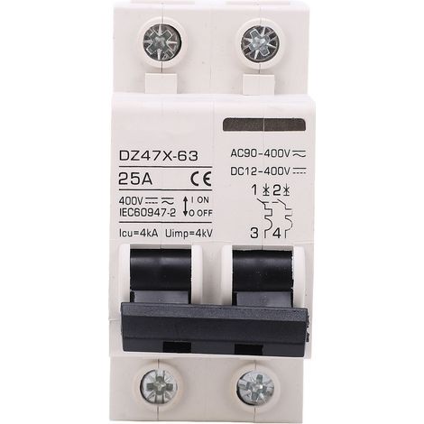 Disjoncteur miniature DC DZ47-63Z 2 pôles 1000V 10A pour système photovoltaïque solaire, montage sur rail DIN (1/5)