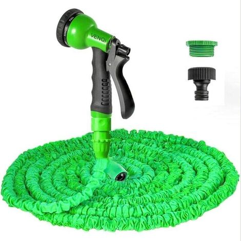15 m dehnbarer Gartenschlauch, 15 m flexibler Gartenschlauch mit 8-fach verstellbarer Sprühdüse, einziehbarer Gartenschlauch (1/5)