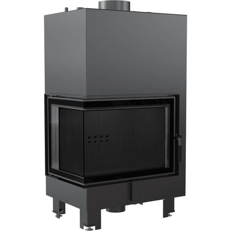 Wasserführender Kamineinsatz KRATKI MBZ links 13 kW Ø 200 schwarz Verkleidung (1/2)