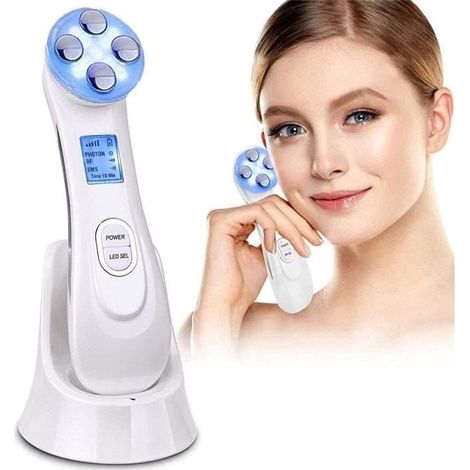 Appareil Anti Rides Visage - Beauté - 5 en 1 - Microcourant - Thérapie LED - Massage Visage (1/4)