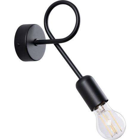 Lámparas de pared Supeł negro acero 1xE27  25cm Sollux (1/5)