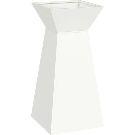 Fioriera a colonna design moderno esterno 35 x 35 x 73 cm resistente atmosfera contemporanea in materiale bianco 020052398