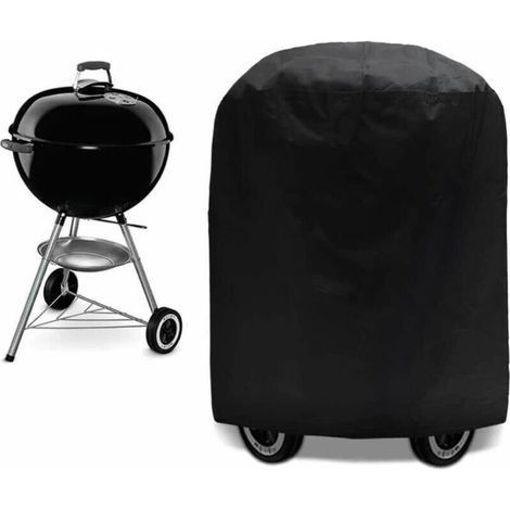 Grillabdeckung, Schutzhülle für BBQ-Grill, UV-/Wasser-/Feuchtigkeitsschutz, wasserdicht, für den Außenbereich, Schwarz, für Weber, Holland, Triumph, 70 x 70 cm (1/4)