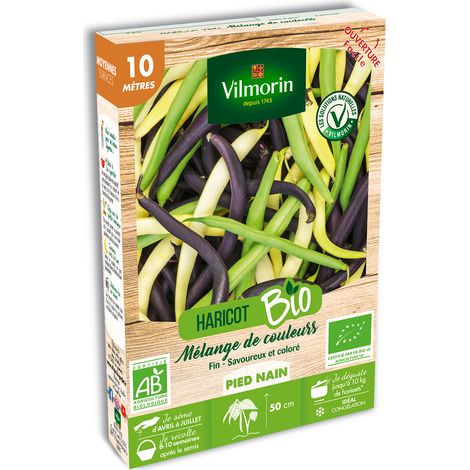 Haricot Nain en Mélange de Couleurs - 10 m - BIO Vilmorin (1/2)