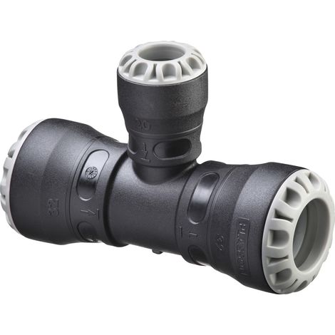 Té réduit 90° encliquetable Ø32x20x32 tube PE - Série 1 - Plasson (1/2)