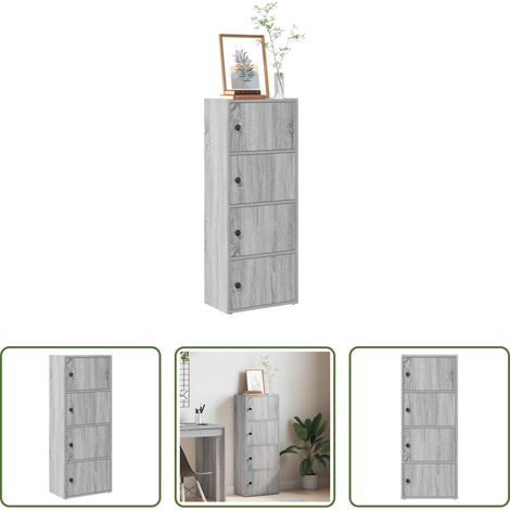 Bücherregal Holz - Bücherregal Grau Sonoma 40x24x102 cm Holzwerkstoff (1/5)