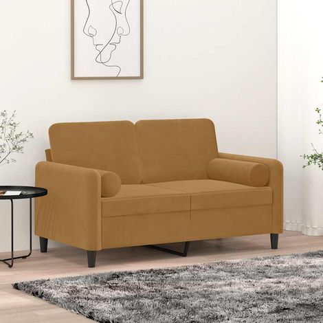 Zierkissen 2 Stk. Braun Ø15x50 cm Samt