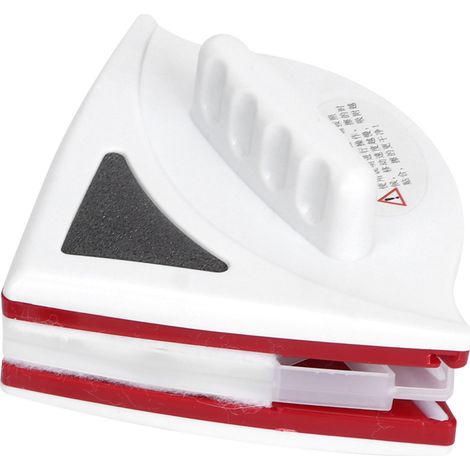 Nettoyeur de vitres magnétique double face, outil de nettoyage pour surfaces vitrées (rouge) (1/5)