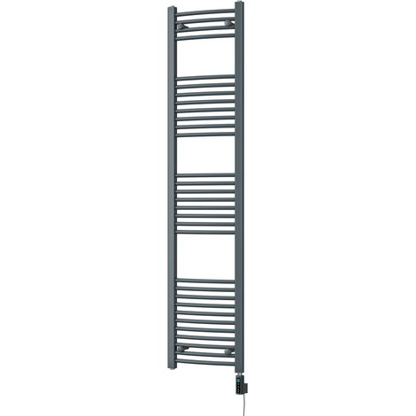 Zennor - Anthracite Electric Towel Rail H1800mm x W400mm Curved 600w Thermostatic WIFI (1/3)