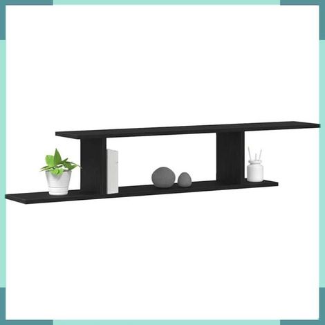 862638 étagère TV murale Chêne noir 125 x 18 x 23 cm Bois d'ingénierie (1/5)