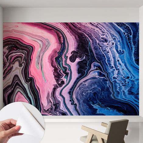 Carta da parati autoadesiva - impermeabile - murale da parete - decorazione murale - Vortici colorati 152x104 cm (1/5)