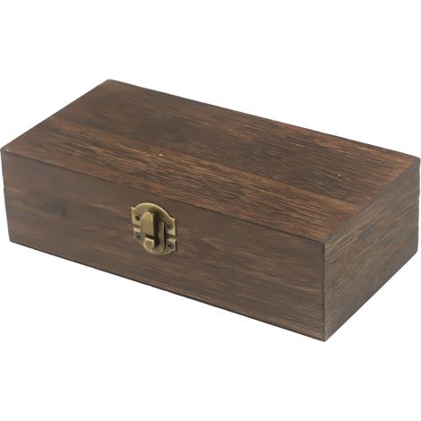 Boite De Rangement En Bois - Rectangulaire - Fermoir Métallique Rétrô - 20 x 10 x 6 cm - Pour Cadeaux Ou Stockage - 1 Pièce (1/5)